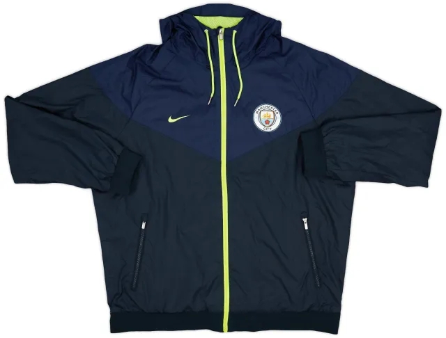2018-19 Manchester City Nike Hooded Track Jacket - 8/10 - (XL)