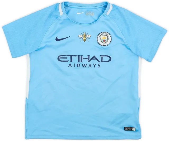 Nike 2017-18 Manchester City Home Shirt - 6/10 - (6-7 Years)