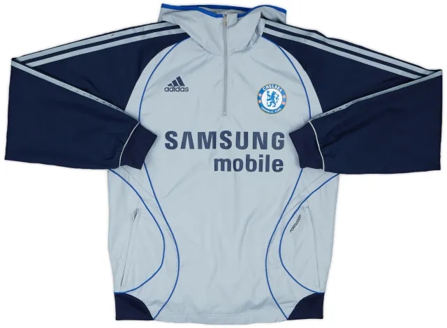 2006-07 Chelsea adidas 1/4 Zip Hooded Drill Top - 7/10 - (S)