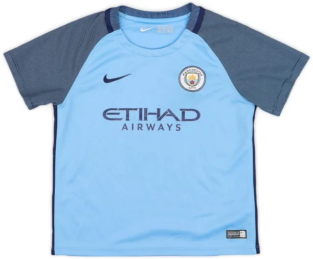 Nike 2016-17 Manchester City Home Shirt - 8/10 - (6-7 Years)
