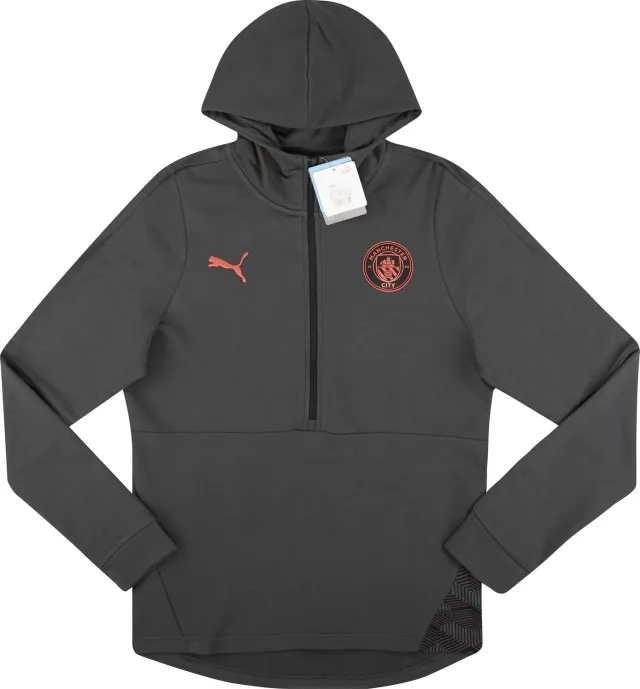 2020-21 Manchester City Puma Casuals 1/2 Zip Hooded Top (S)