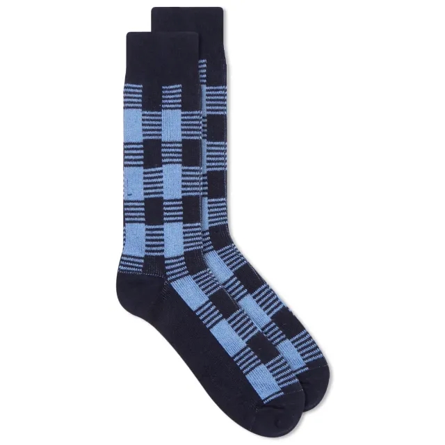 GUEST IN RESIDENCE Women's Gingham Socks Midnight/French Blue