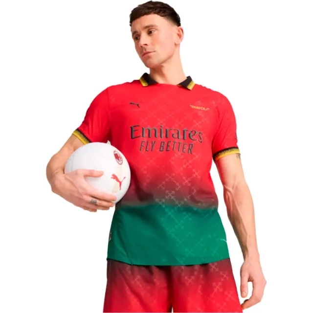 PUMA AC Milan x Off-White™ Authentic Jersey Men, For All Time Red/Black