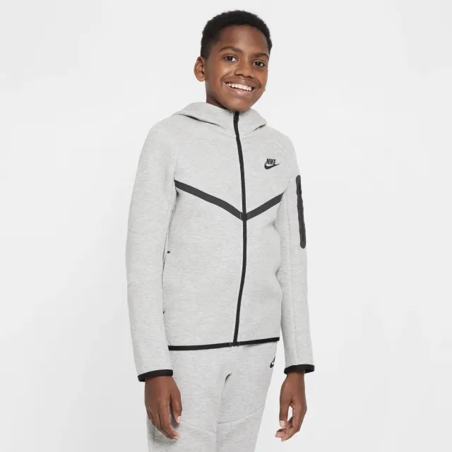 Nike Tech Fleece Full Zip Hoodie Junior - Dark Grey Heather