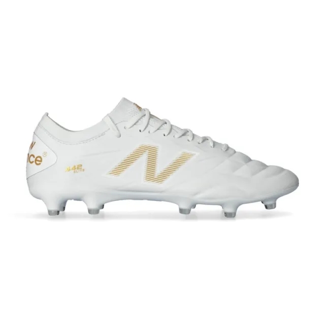 New Balance Men's 442 ELITE FG V2 in White/Brown Synthetic
