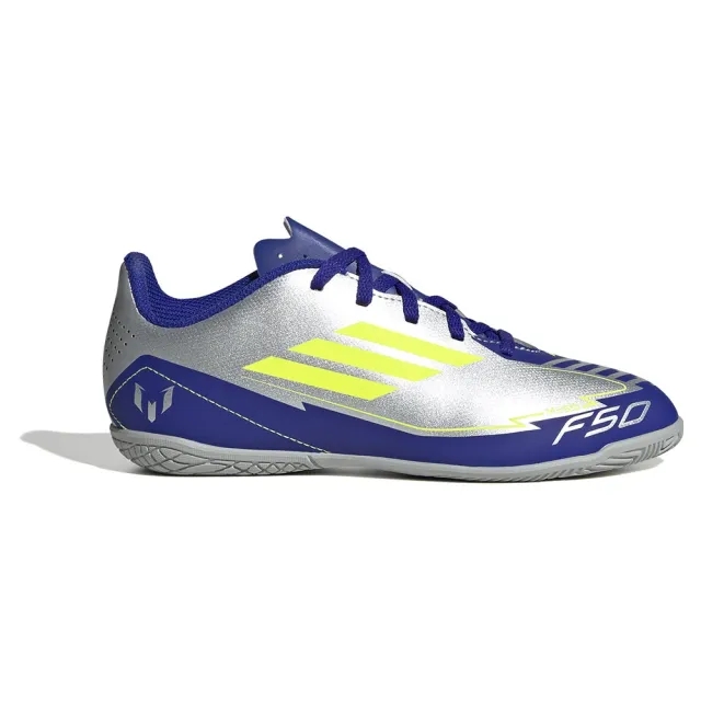 Adidas F50 Messi Club In La Vida Rapida - Silver Metallic/Solar Yellow/Lucid Blue Kids - ['Silver']