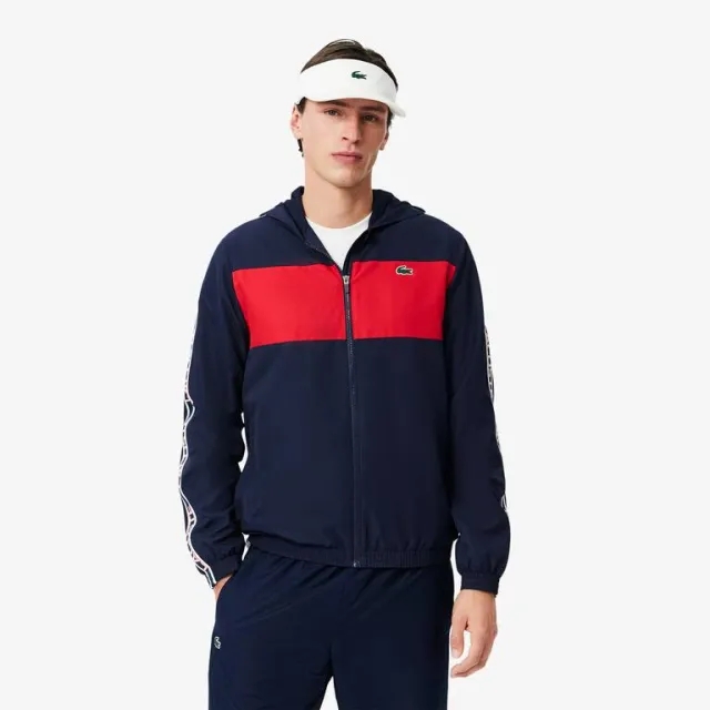 Jacket Lacoste Diamond Weave Jacket Navy Blue/ Grenadine M