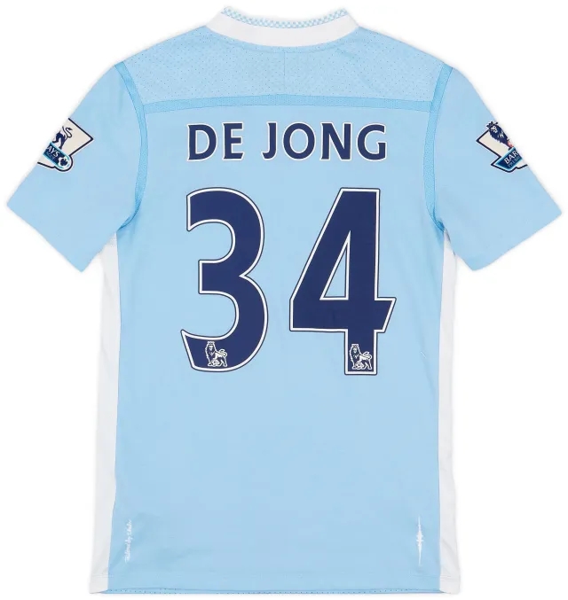 Umbro 2011-12 Manchester City Home Shirt De Jong #34 - 5/10 - (S)