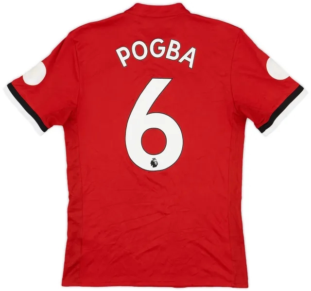 adidas 2017-18 Manchester United Home Shirt Pogba #6 - 5/10 - (XS)
