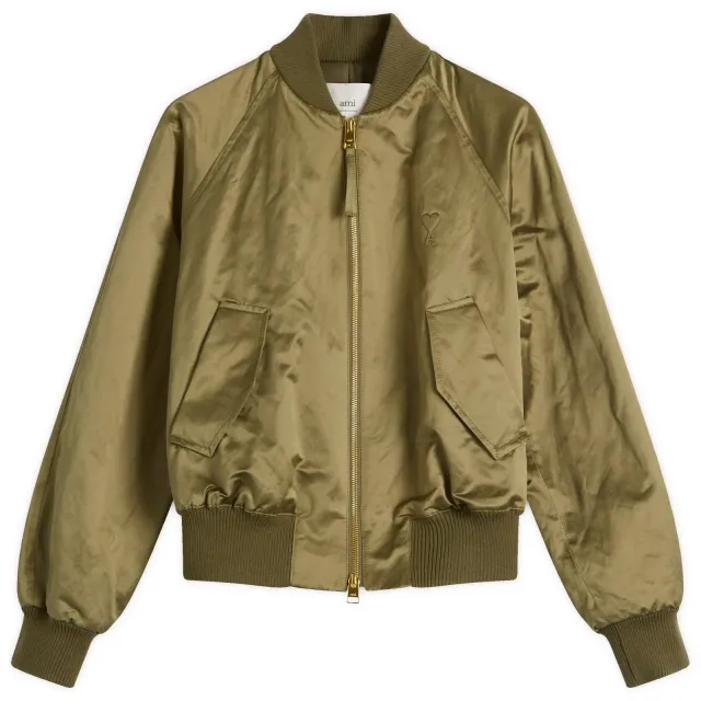 AMI Paris Women's De Coeur Bomber Jacket Loden