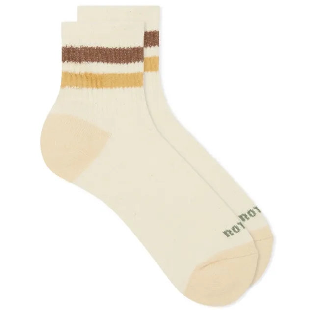 RoToTo Retro Athletic Ankle Sock Brown/Khaki