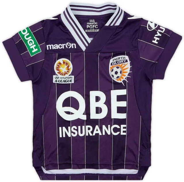Macron 2013-14 Perth Glory Home Shirt - 9/10 - (5-6 Years)