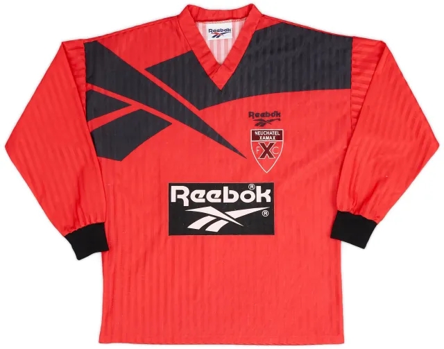 Reebok 1993-94 Neuchatel Xamax Home L/S Shirt - 9/10 - (S)