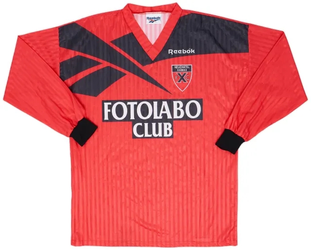 Reebok 1993-94 Neuchatel Xamax Home L/S Shirt - 9/10 - (L)