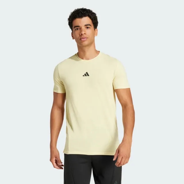 Adidas Performance Designed For Training Workout Tee In Powder Yellow