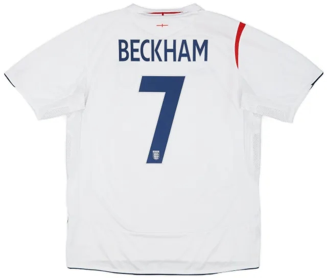 Umbro 2005-07 England Home Shirt Beckham #7 - 5/10 - (XL)