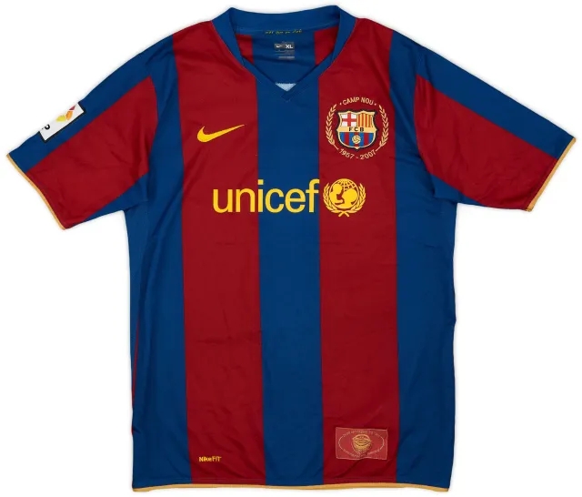 Nike 2007-08 Barcelona Home Shirt - 8/10 - (XL.Boys)