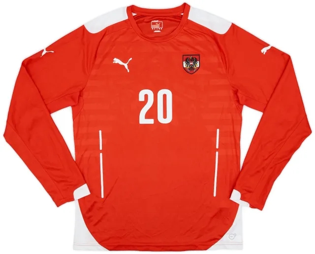 Puma 2014-16 Austria Player Issue Home L/S Shirt #20 - 8/10 - (L)