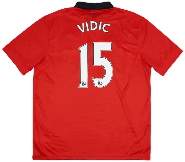 Nike 2013-14 Manchester United Home Shirt Vidic #15 - 9/10 - (XL)