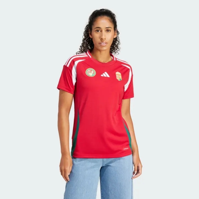 adidas Hungary Home Shirt 2024/25 Women - ['Green', 'Red', 'White']