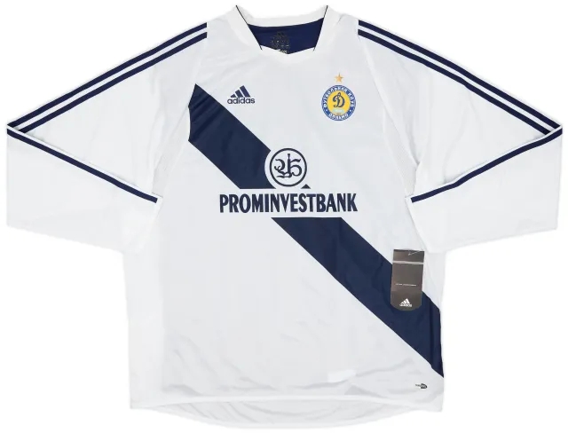 adidas 2003-04 Dynamo Kyiv Player Issue Home L/S Shirt (XL)