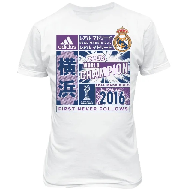 adidas Real Madrid CWC 2016 Official Winners T-Shirt - White