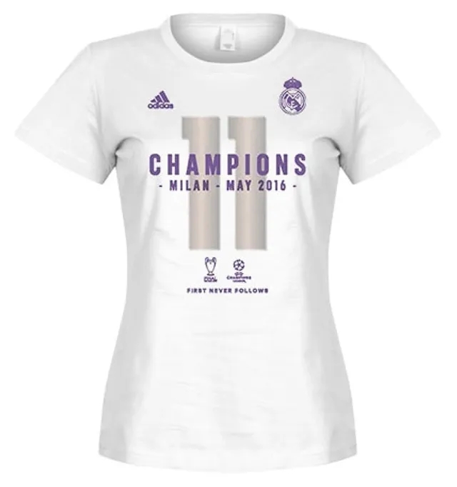 adidas Real Madrid Official 2016 Champions League Winners Womens T-shirt