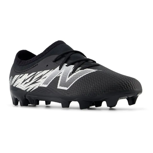 New Balance Kids' FURON TEAM JNR FG V8 in Black/Grey/White Synthetic