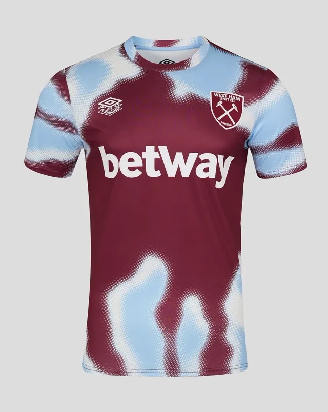 Castore West Ham 24/25 Men's Warm Up Jersey - Burgundy