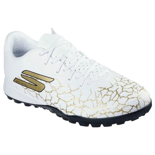 Skechers SKX_1.5 Academy TF Shoes in White/Black/Gold