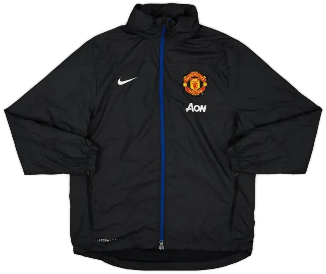 2013-14 Manchester United Nike Hooded Rain Jacket - 9/10 - (M)