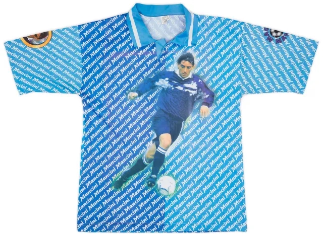 Training 1996-97 Lazio Graphic Shirt Mancini #10 - 9/10 - (L/XL)