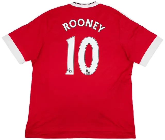 adidas 2015-16 Manchester United Home Shirt Rooney #10 - 5/10 - (XL)
