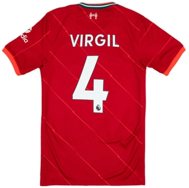 Nike 2021-22 Liverpool Home Shirt Virgil #4 - 7/10 - (XS)