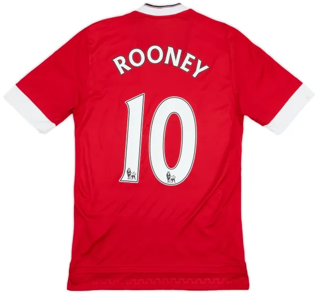 adidas 2015-16 Manchester United Home Shirt Rooney #10 - 7/10 - (XS)
