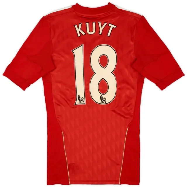 adidas 2010-12 Liverpool Authentic Home Shirt Kuyt #18 - 7/10 - (S)