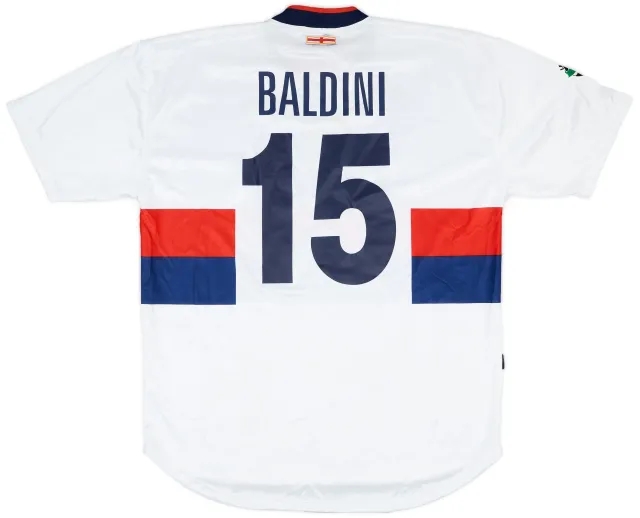 Errea 2003-04 Genoa Match Issue Away Shirt Baldini #15