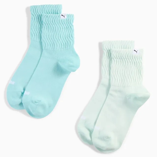 PUMA Zigzag Short Socks Women (2-Pack), Mint Combo