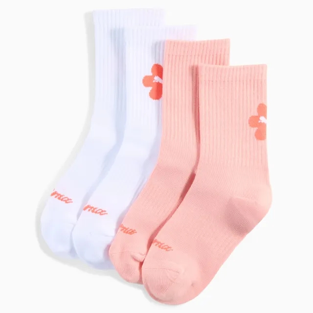 PUMA Classic Socks Youth (2-Pack), White/Pink
