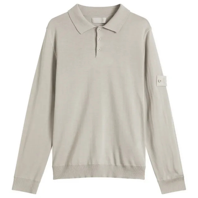 Stone Island Men's Ghost Piece Pure Wool Knit Polo Dust