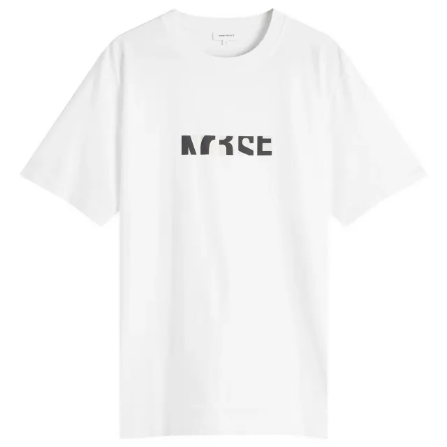 Asics Norse Projects Men's Johannes Zoom Logo Print T-Shirt White