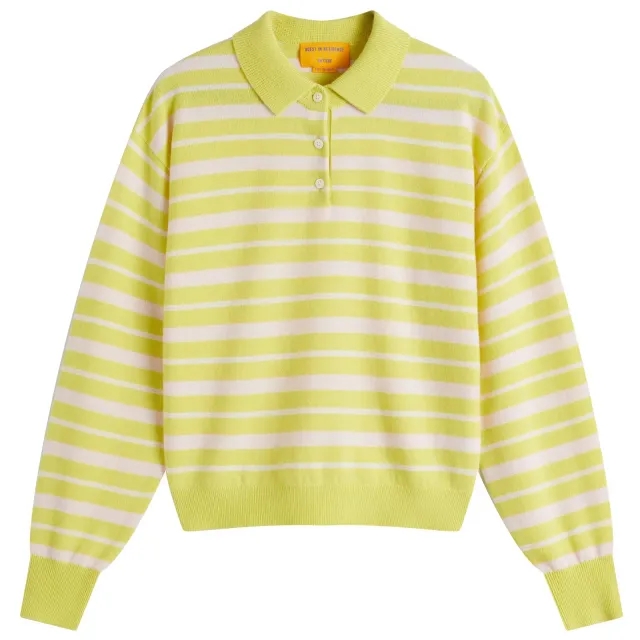 GUEST IN RESIDENCE Women's Collegiate Stripe Polo Lemon Combo