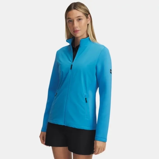 Women's  Under Armour  Drive Pro Hybrid Full-Zip Jacket Ether Blue / Metallic Silver XS