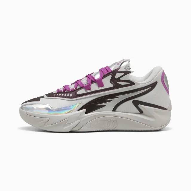 PUMA Scoot Zeros II Sterling Basketball Shoes Unisex, Feather Grey/Wild Berry