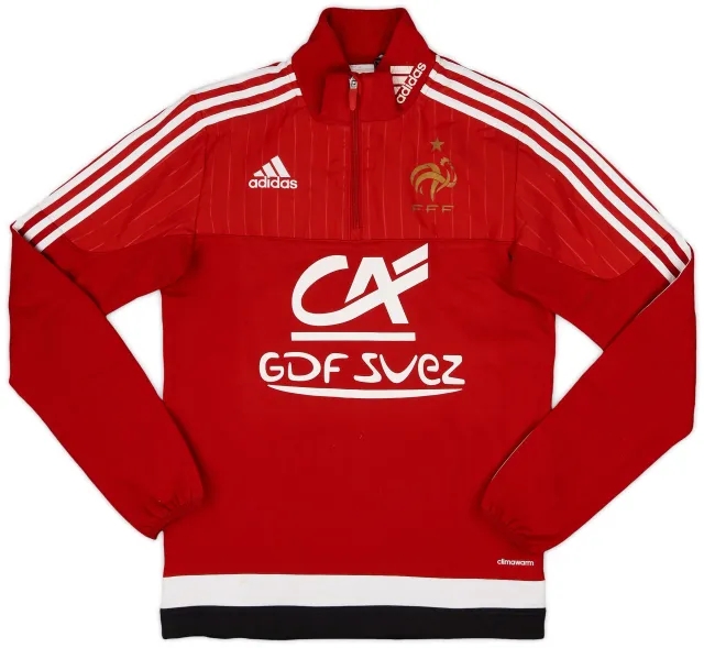 2015-16 France Player Issue adidas 1/4 Zip Drill Top - 8/10 - (M)