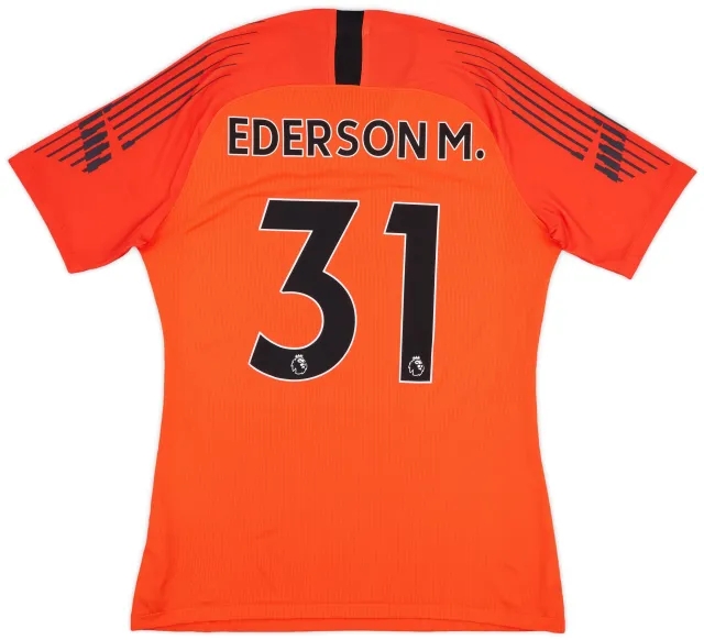 Nike 2018-19 Manchester City Authentic GK S/S Shirt Ederson.M #31 - 10/10 - (L)