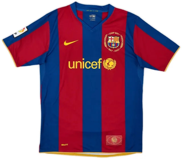 Nike 2007-08 Barcelona Home Shirt - 9/10 - (XL.Boys)