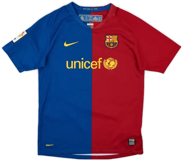 Nike 2008-09 Barcelona Home Shirt - 9/10 - (L.Boys)
