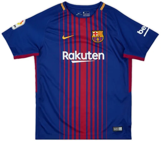 Nike 2017-18 Barcelona Home Shirt - 9/10 - (L.Boys)