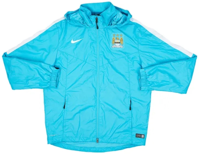 2015-16 Manchester City Nike Hooded Rain Jacket - 7/10 - (M)